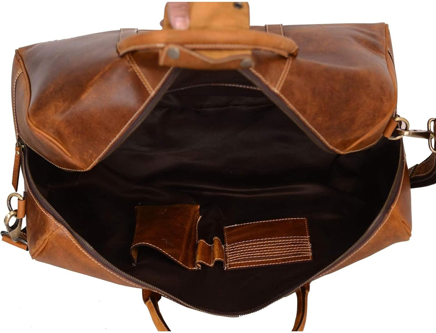 Chic Leather Duffle Bag for Travel & Gym – Unisex Style