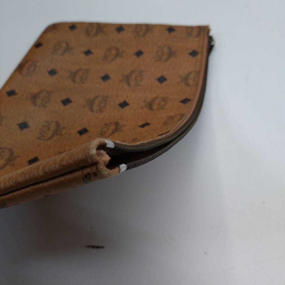 MCM Visetos Authentic Vintage Clutch Bag Brown Handbag Second Bag Travel Pouch