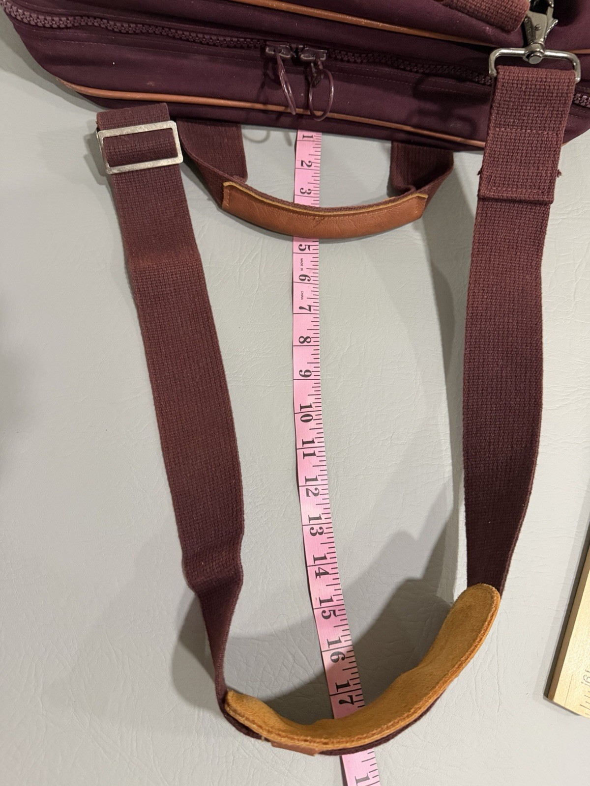 Lands End Bag Heavy Canvas Leather Duffle Deluxe Square Rigger Burgundy USA