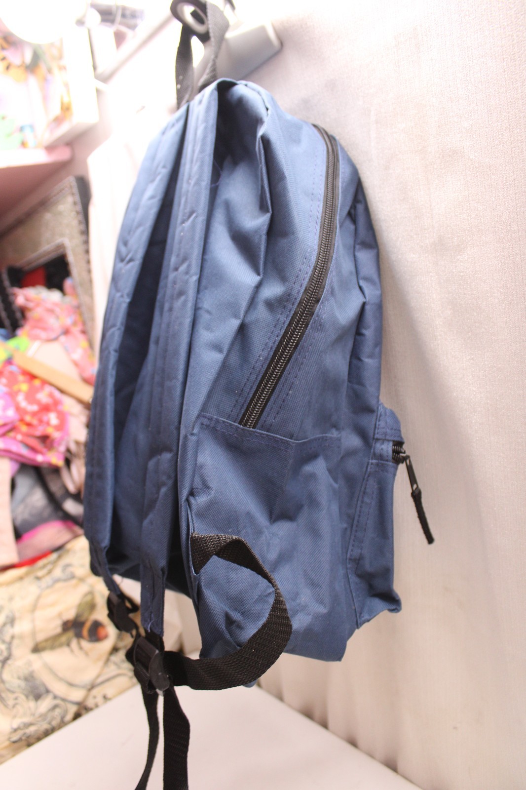 classic 17-inch navy blue backpack 13X17X6 inches