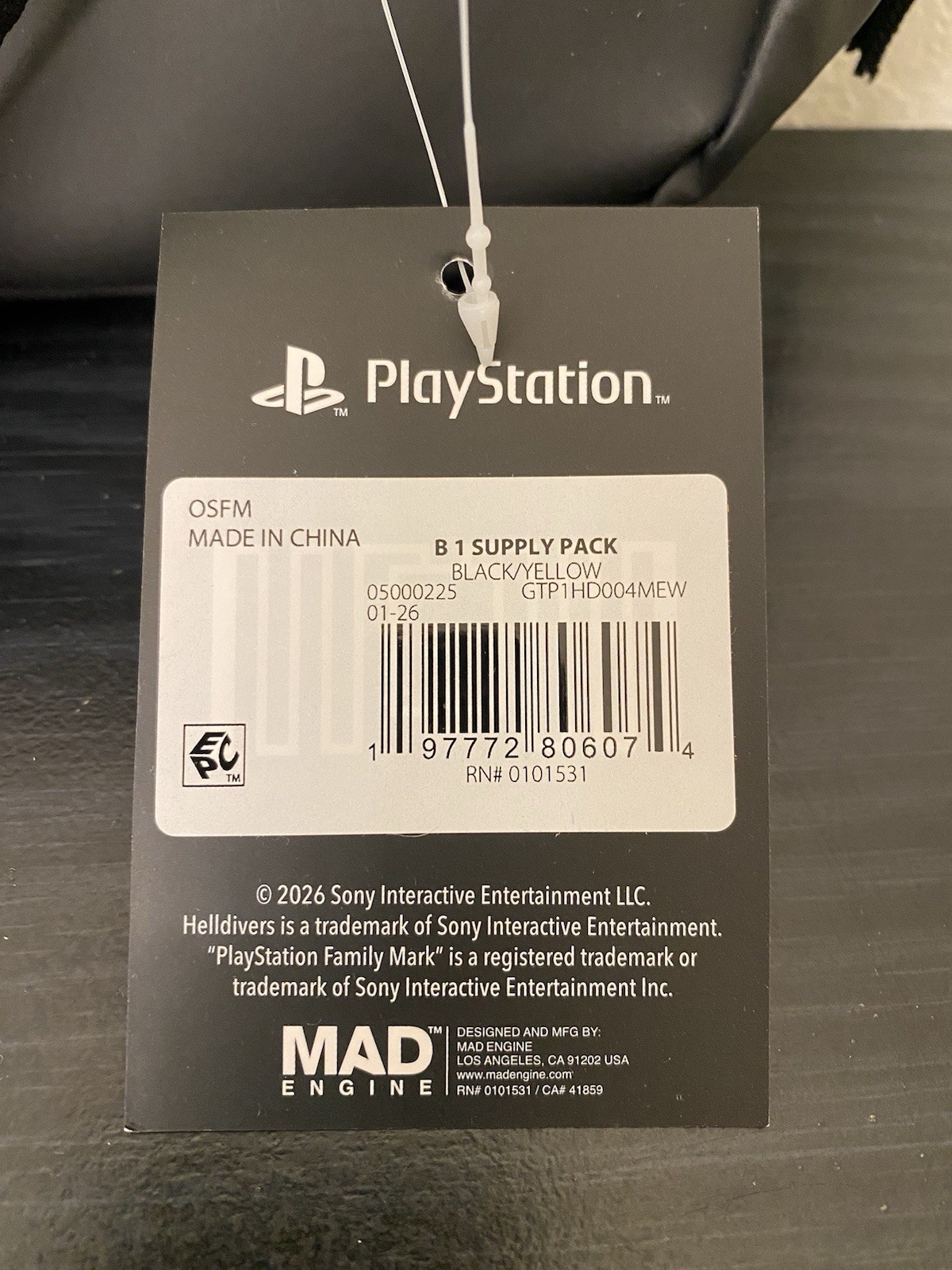 RARE Helldivers 2 B 1 SUPPLY PACK PlayStation Helldivers Collectible