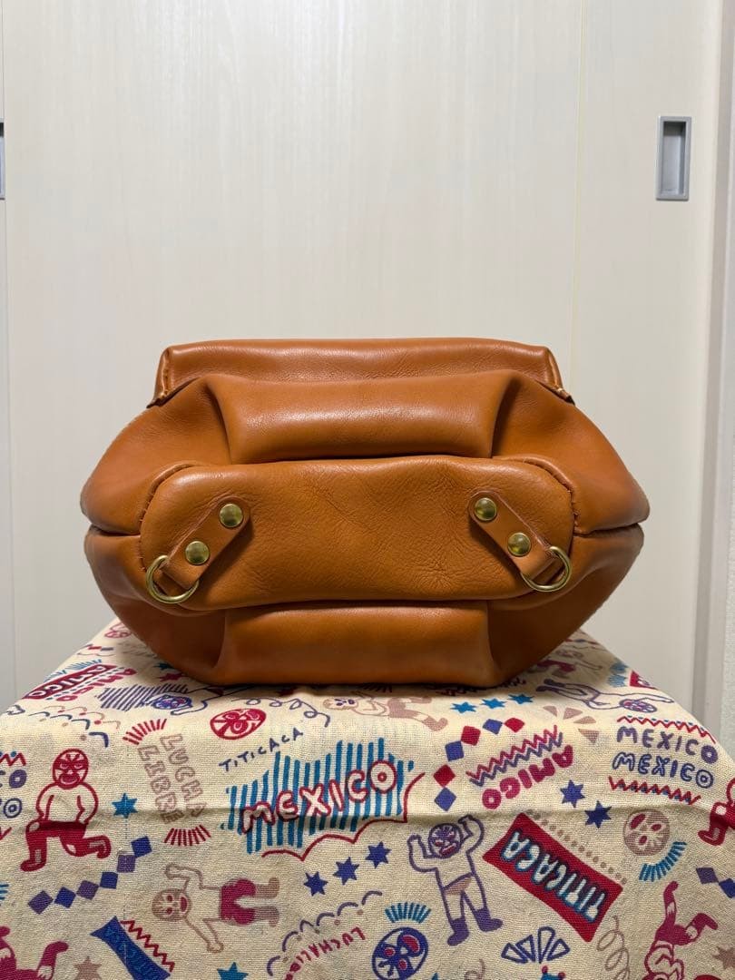HERZ naughty backpack M camel soft leather 24cm 9.4in cushion strap chest belt F