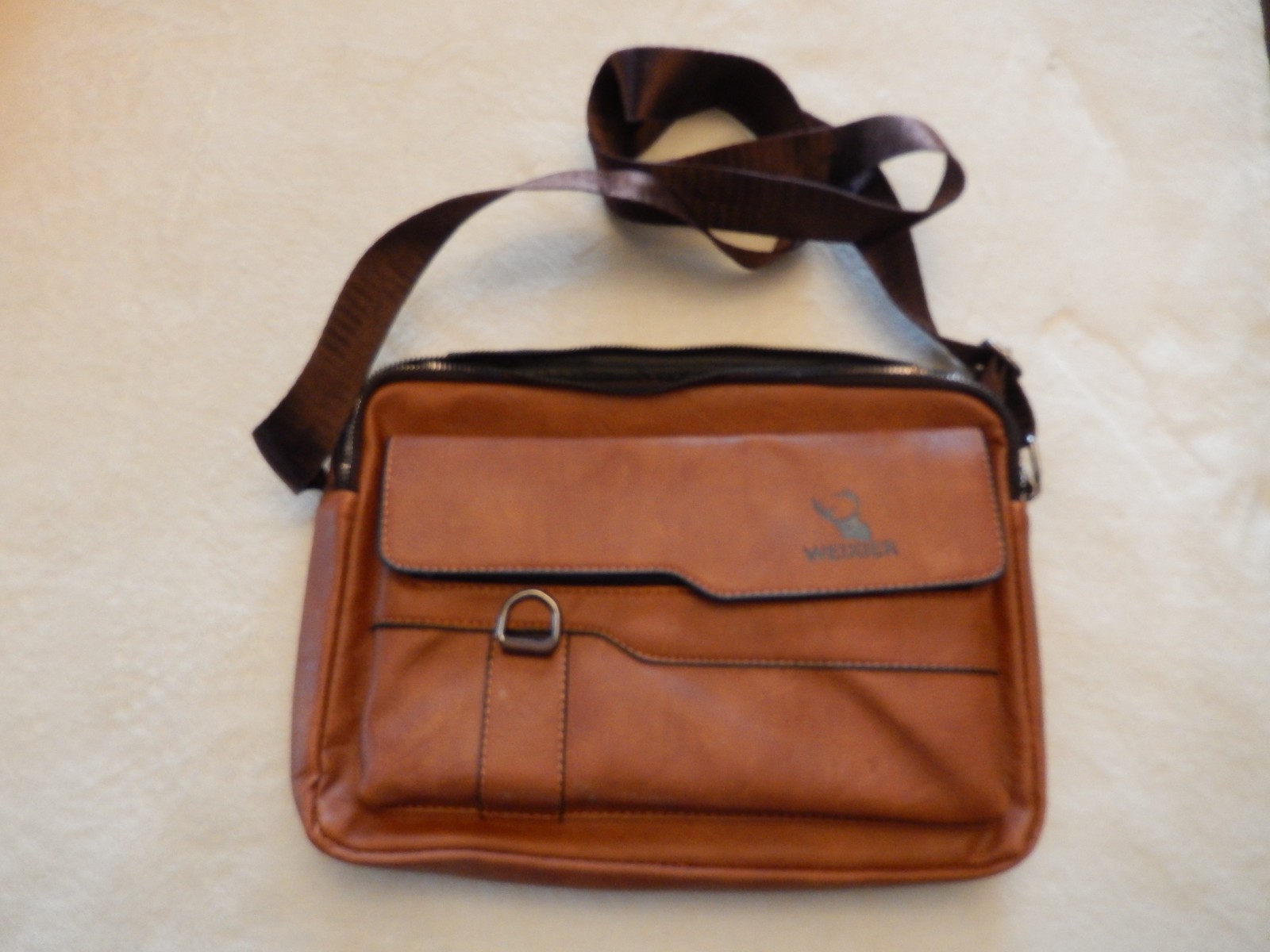 WEIXIER Unisex Shoulder Bag Retro Leather Business Handle And Shoulder Strap Bag