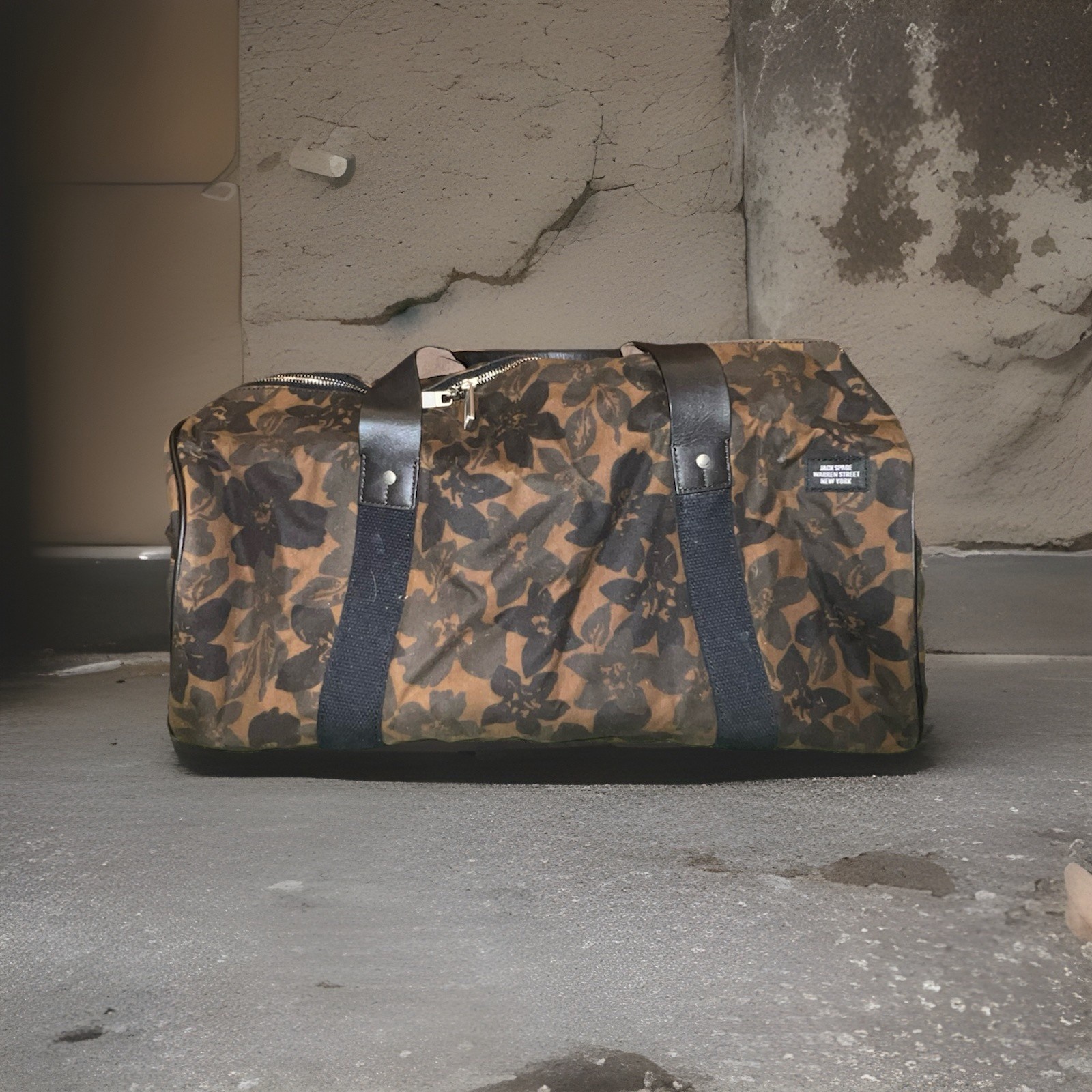 Halley Stevensons X Jack Spade Floral Print Waxwear Canvas Duffle Bag