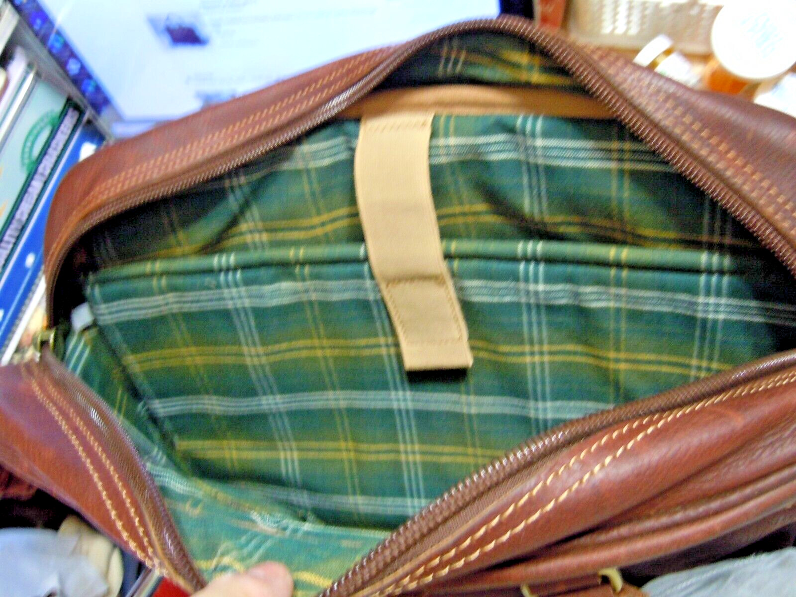 vintage Duluth Trading Co Leather Briefcase Messenger Bag Brown Messenger # 6