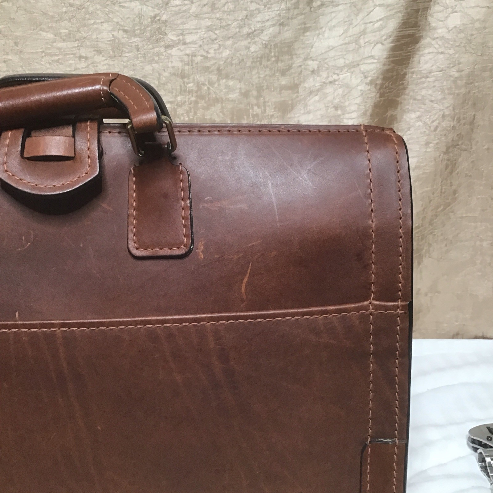 Vintage Leather SCHLESINGER Doctor Attorney Briefcase Attache Bag