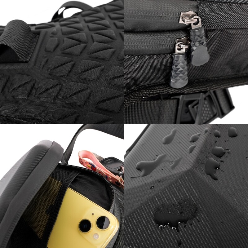 Motorcycle Drop Leg Bag, PU Leather&Polyester Hip Pack For Bikers, Unisex Design