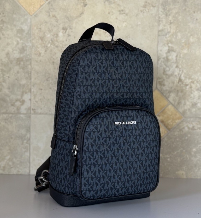 MICHAEL KORS COOPER COMMUTER SLING PACK BACKPACK MK ADMIRAL/PALE BLUE