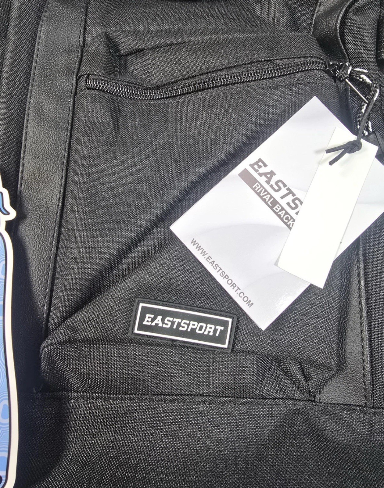 EASTSPORT 18.5 Inch Rival Backpack Black Dual Strap Water Resistant Bottom NEW