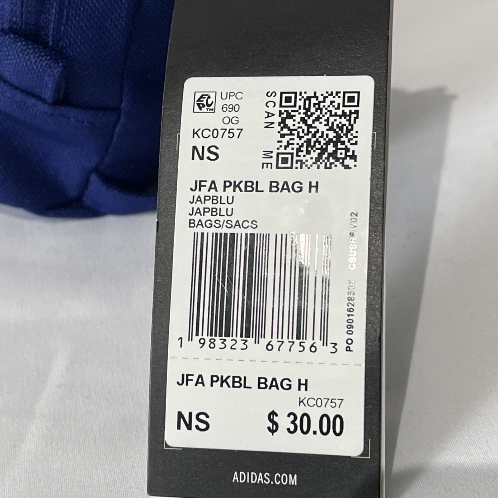 adidas Japan National Football Team Home Packable Blue Bag KC0757 New