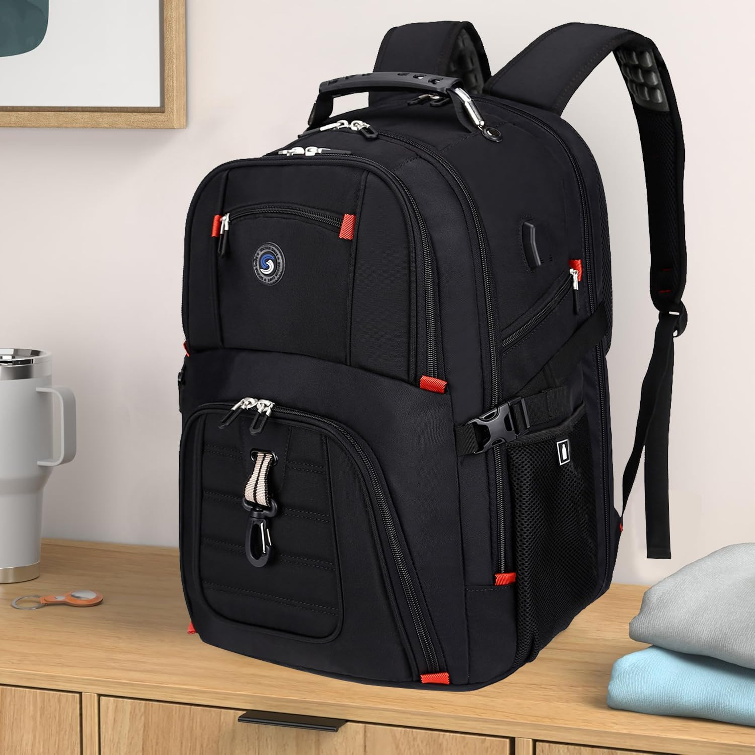 Extra Large 50L Travel Laptop Backpack with USB Charging Port, College High Scho
