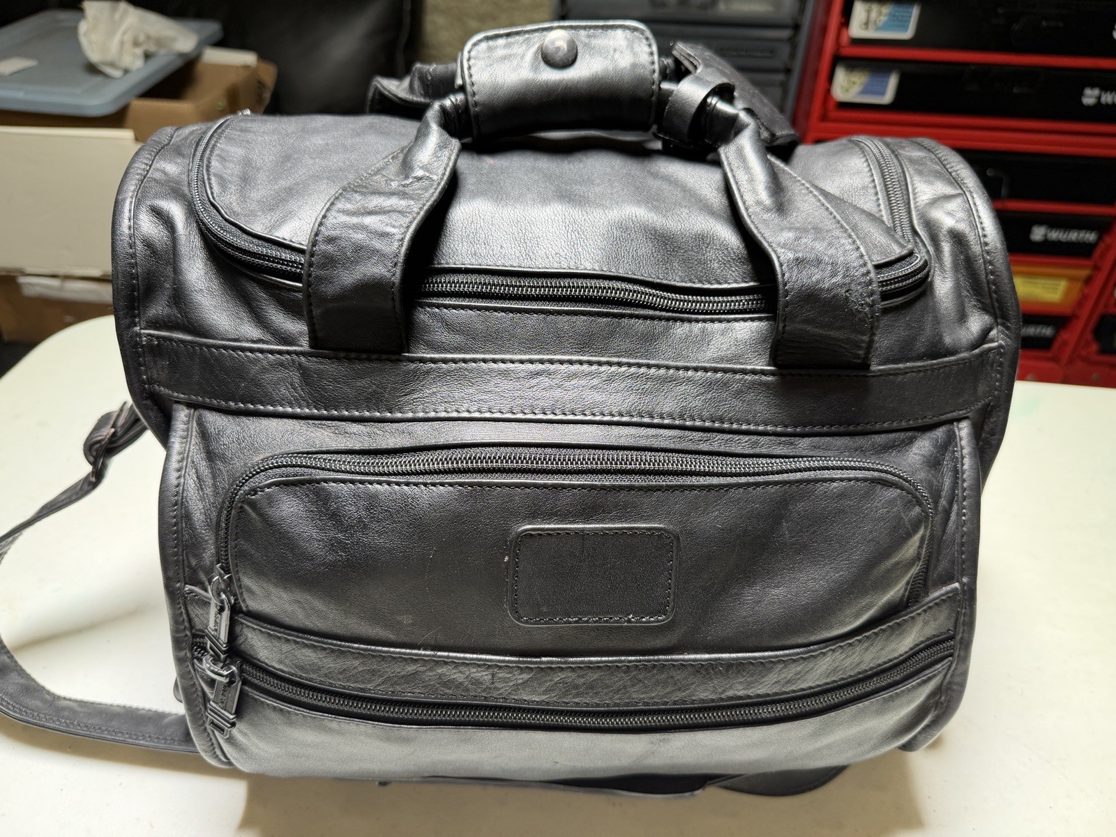 TUMI Black NAPA Leather Carry-On Travel Bag, 961D3 Super Soft & Very Strong