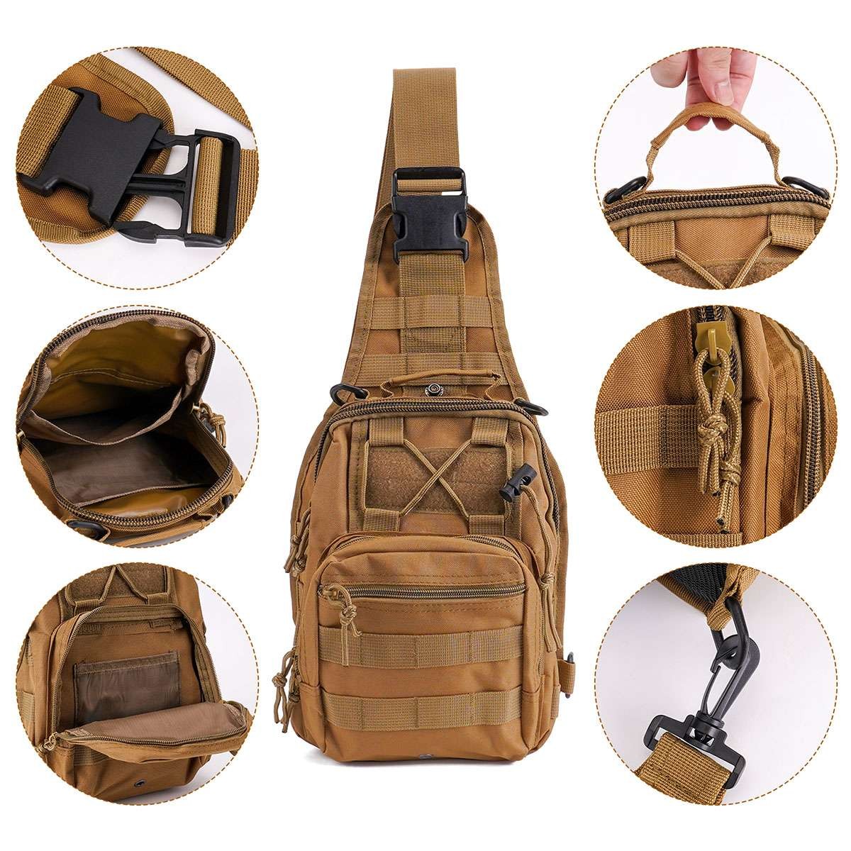 Mens Outdoor Shoulder Chest Bag Military Tactical Backpack Travel Camping Hiking