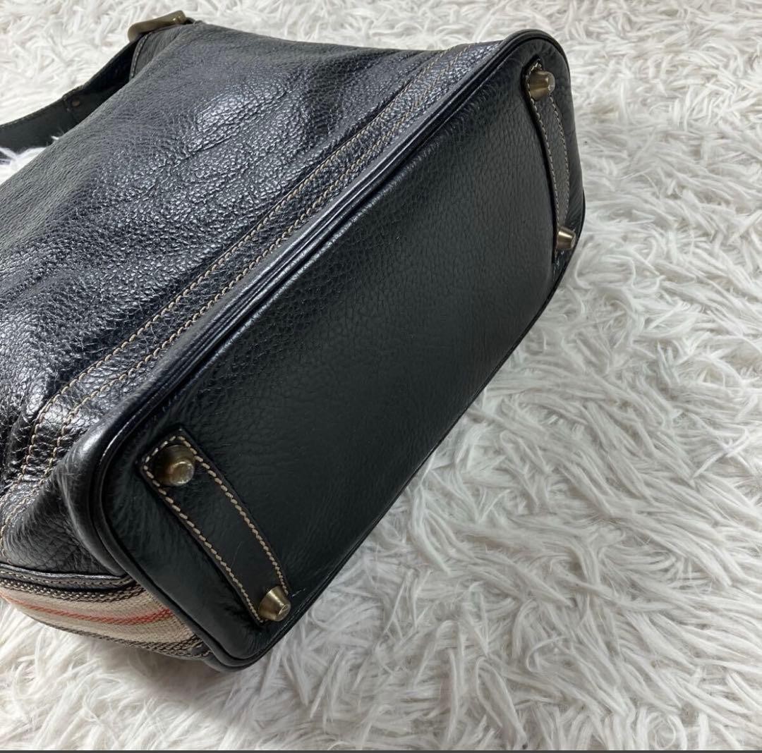 Authentic Burberry Leather Tote Bag Men’s Women’s 35cm x 37cm Large Capacity Bla