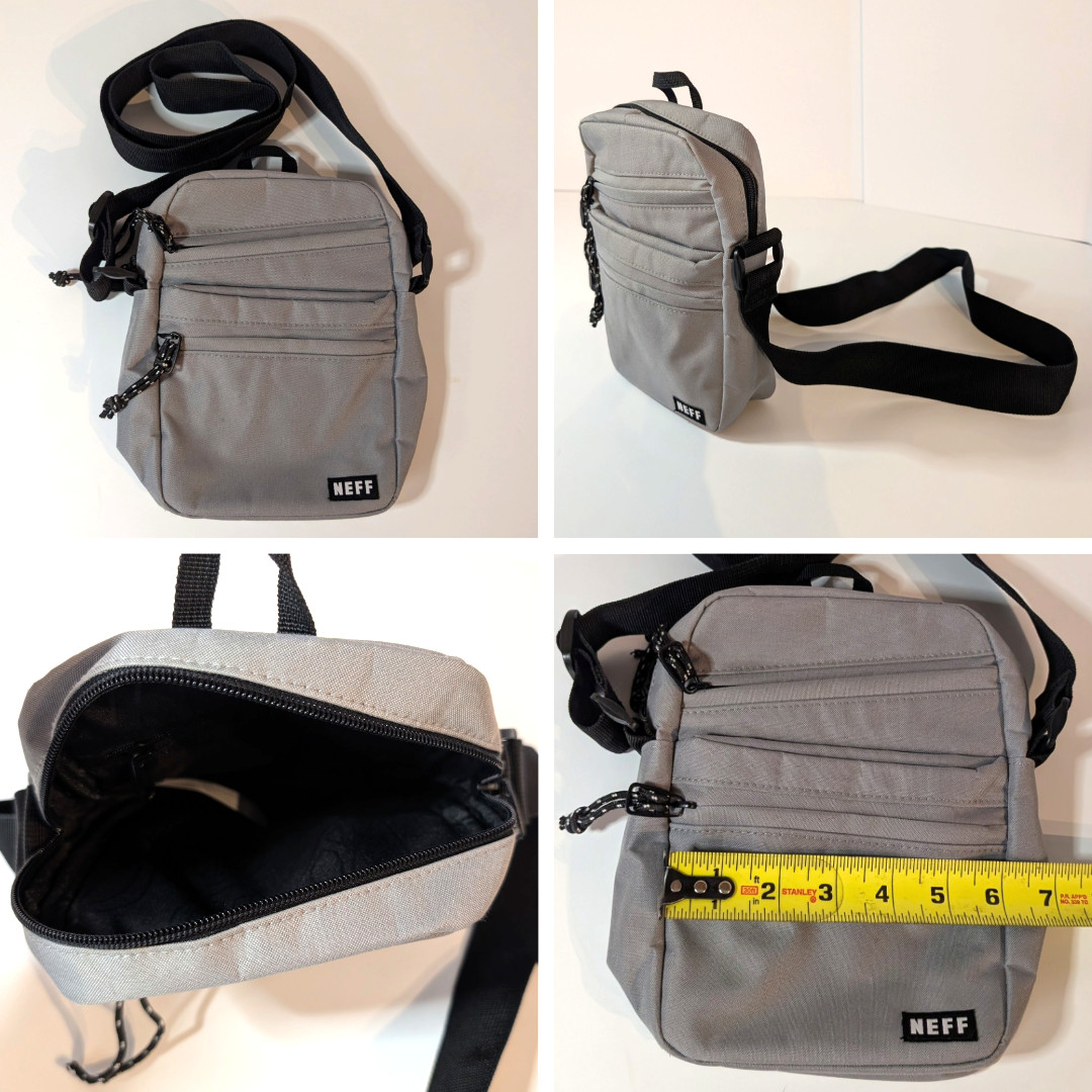 Neff Momentum Crossbody Gray Festival Bag Travel Purse, Commuter Gray, Shoulder
