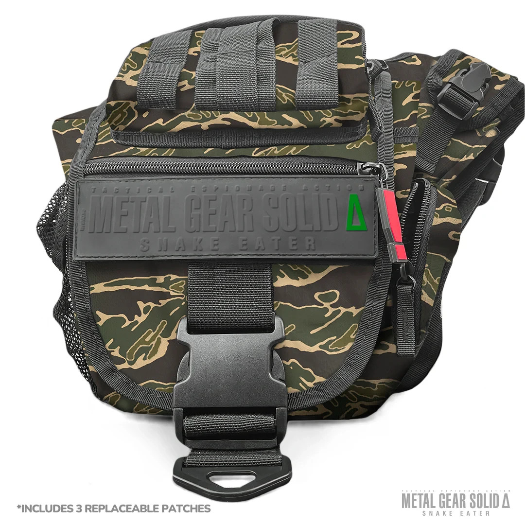 Metal Gear Solid Snake Eater Camo Shoulder Messenger Bag + x3 PVC Patches MGS