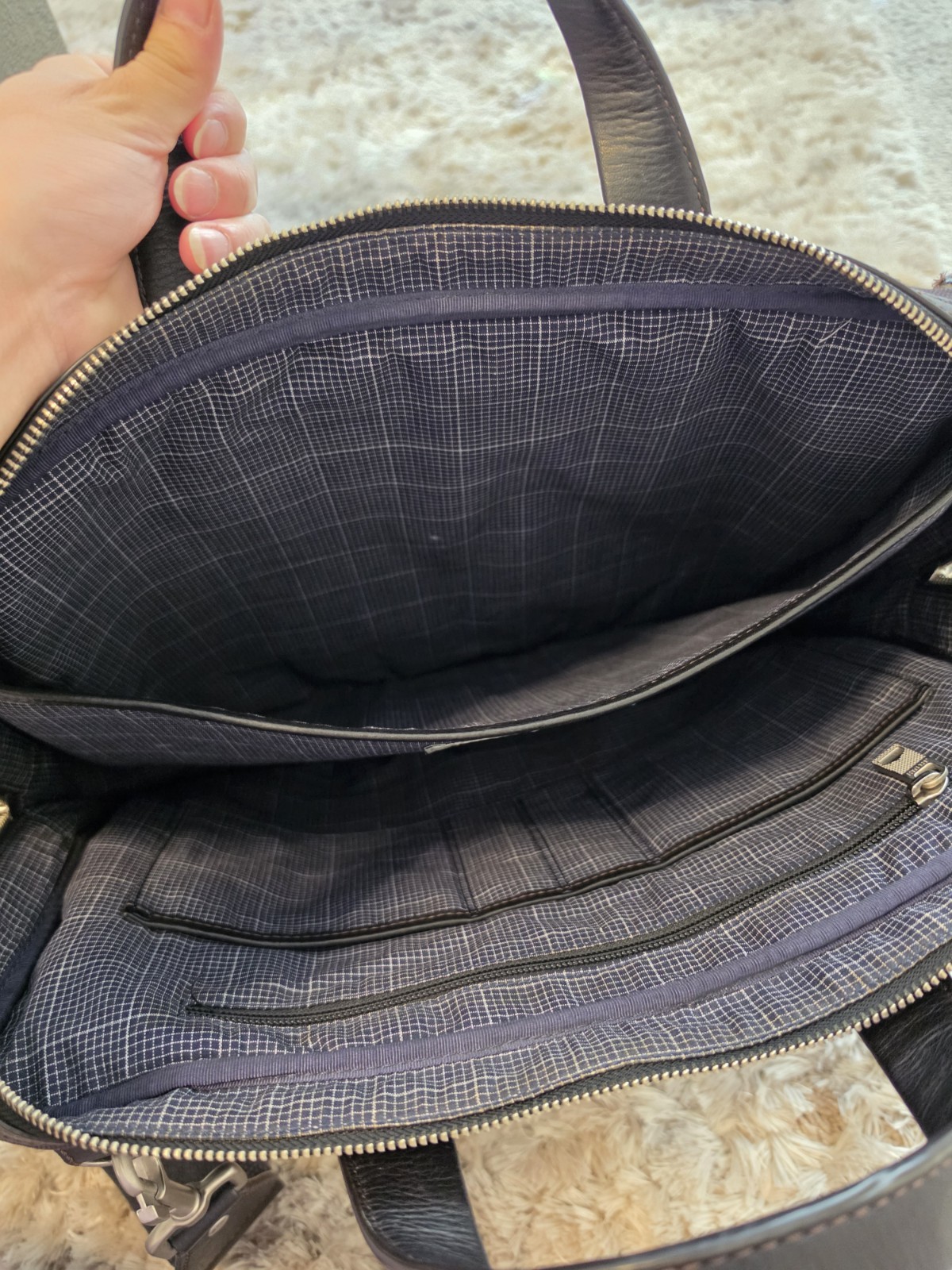 Authentic Jack Spade Canvas & Leather Briefcase Laptop Black Bag