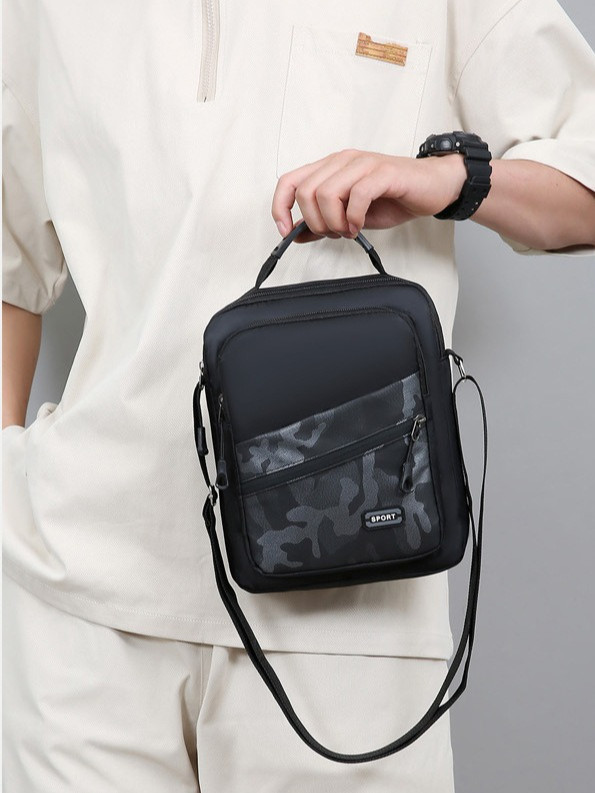 Men’s Navy Handbag Shoulder Bag Crossbody Casual Camouflage Style
