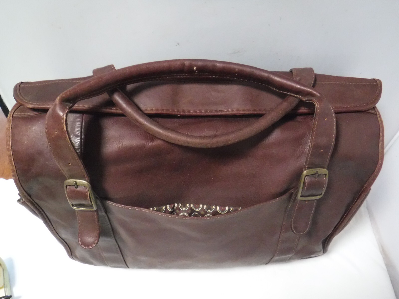 PM4 Manufacturas Quintero Colombia Brown Genuine Leather Laptop Attache Tote Bag
