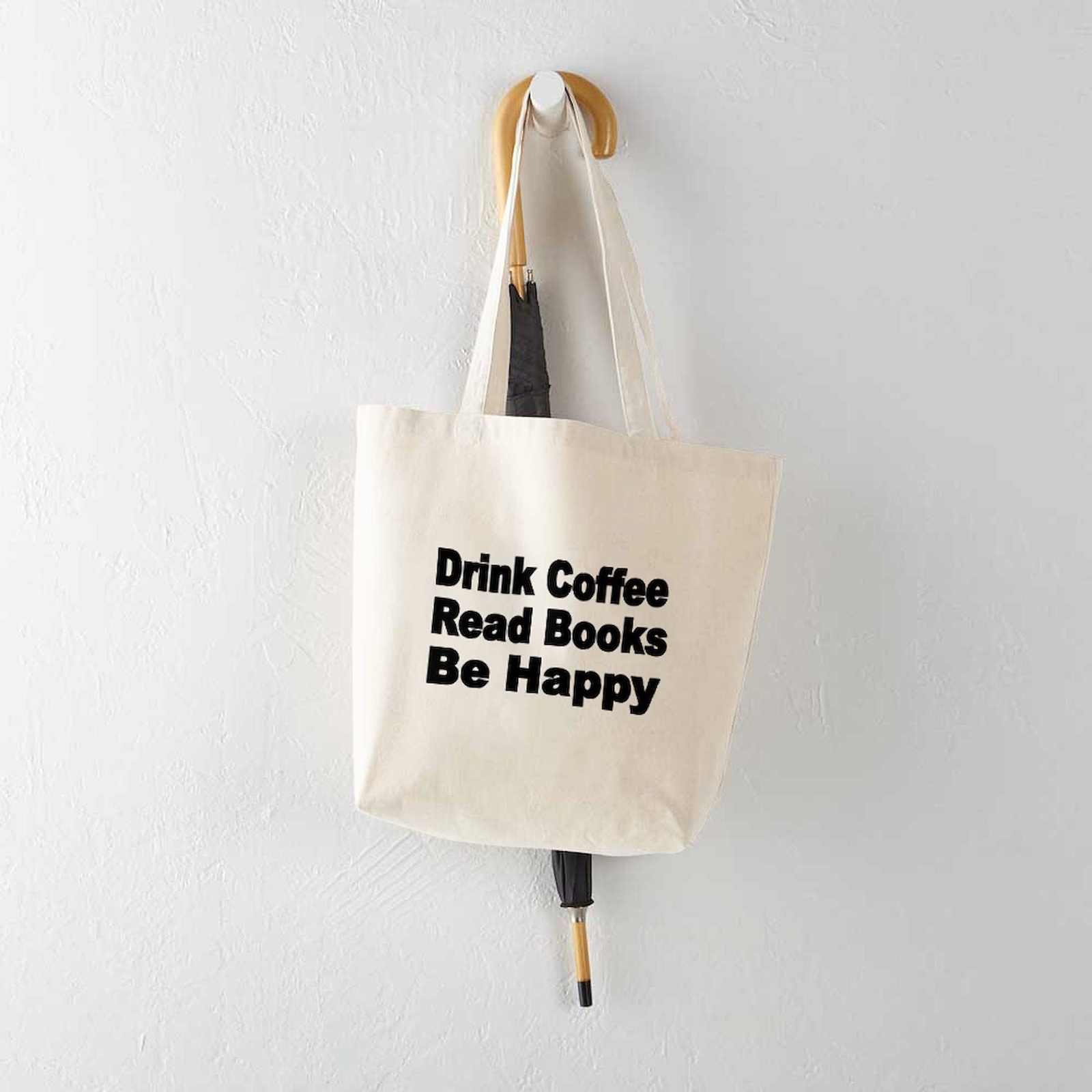 CafePress Drink Coffee,Read Books,Be Happy 2 Tote Bag (1026754758)