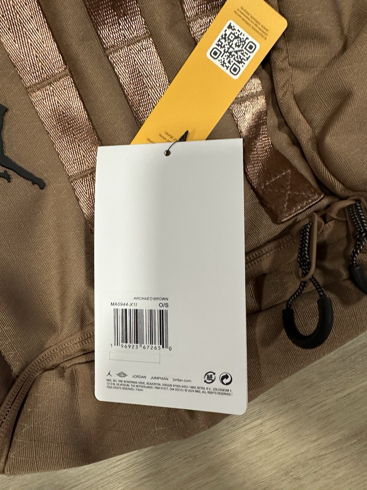 Nike Jordan Archaeo Brown MA0944-X1I Collectors Adult Unisex Backpack (31.5L)