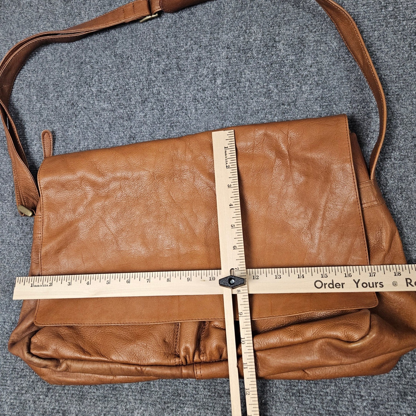 Leather Messenger Bag Tan Brown Large Crossbody Satchel Shoulder Strap Work