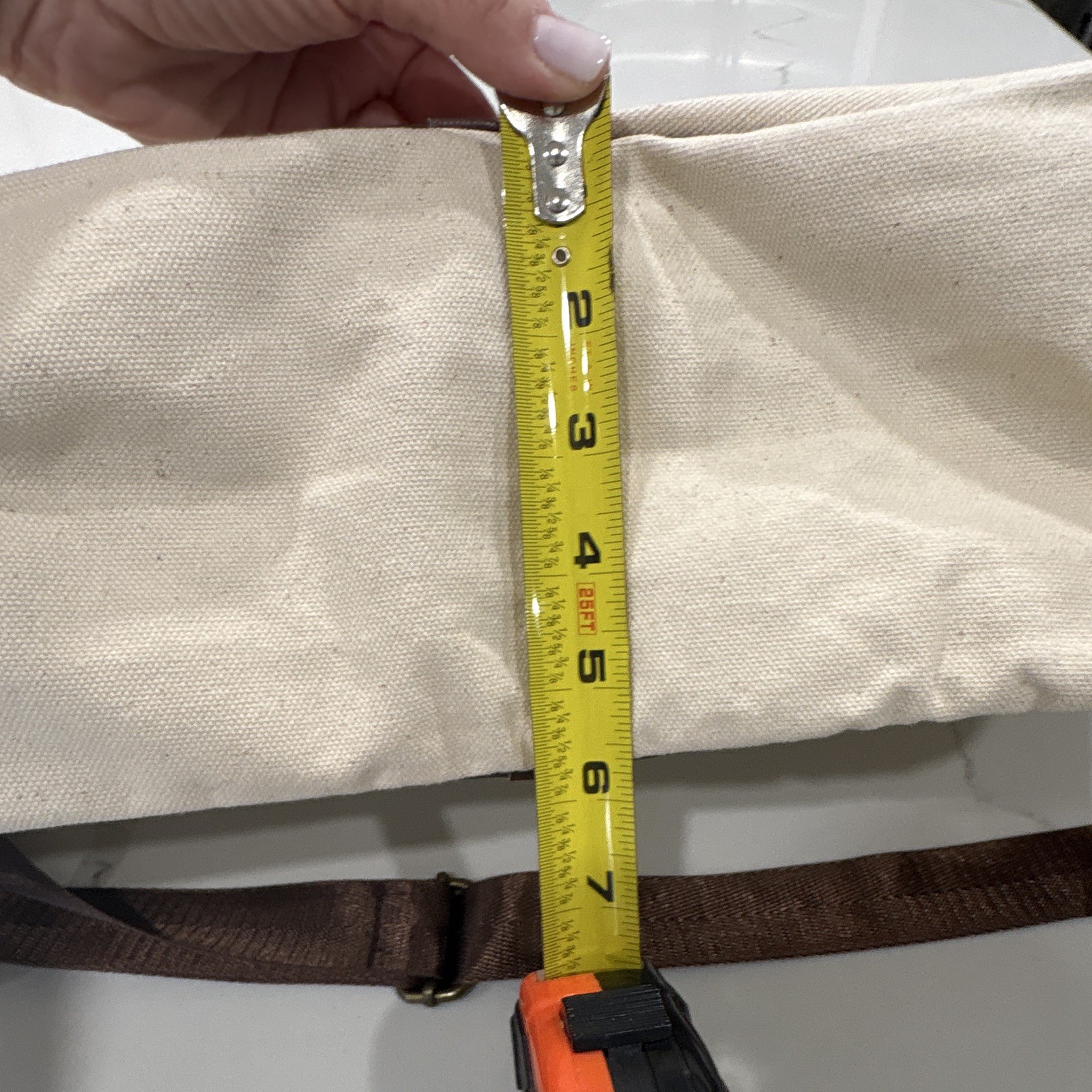 John Varvatos Bag Beige Brown Zip Adjustable Strap Lined Large Travel