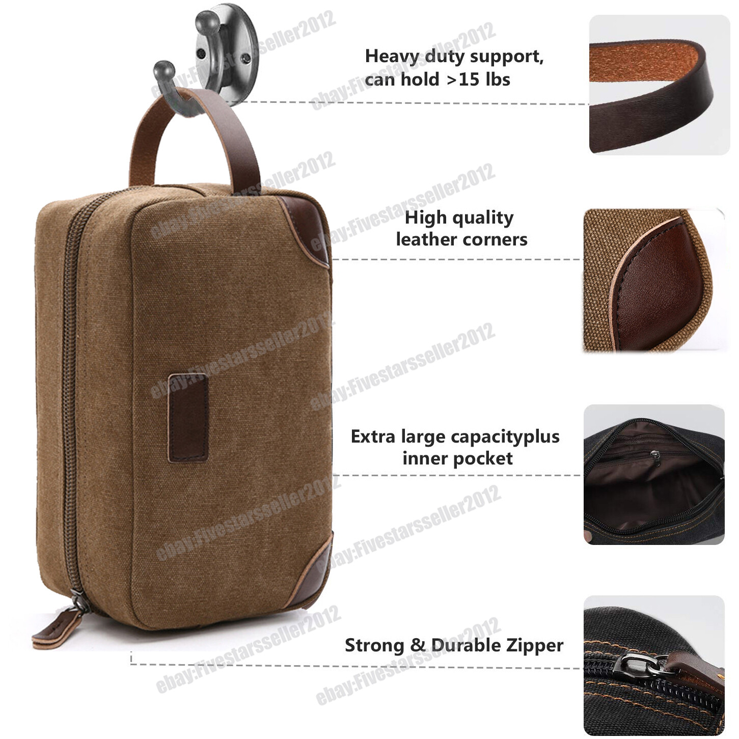 Travel Toiletry Bag Dopp Kit for Men & Women Cosmetics Makeup Shaving Organizer