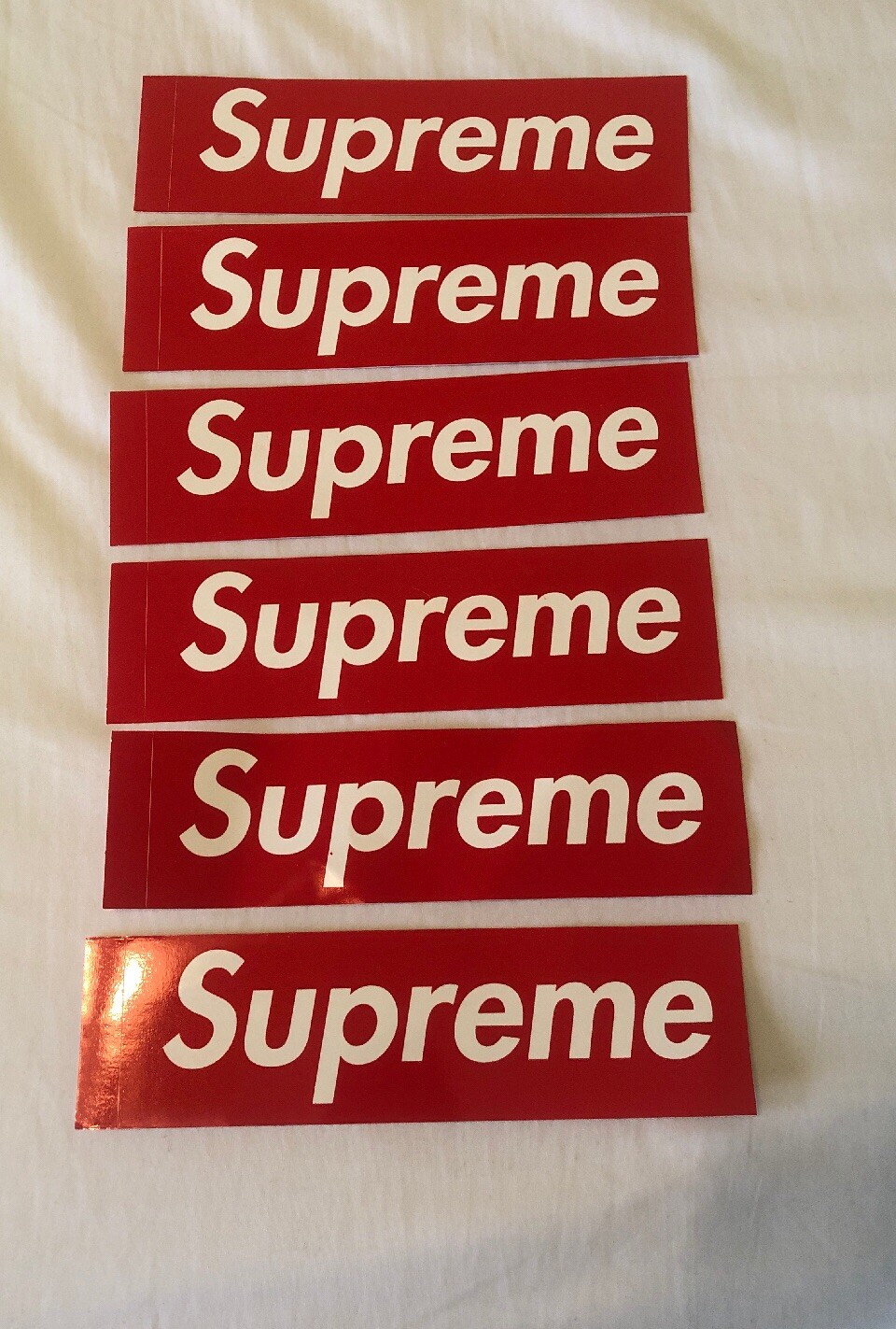 3 Supreme Plastic Tote Shopping Bag Box Logo + 6 Stickers 100% Authentic Sticker