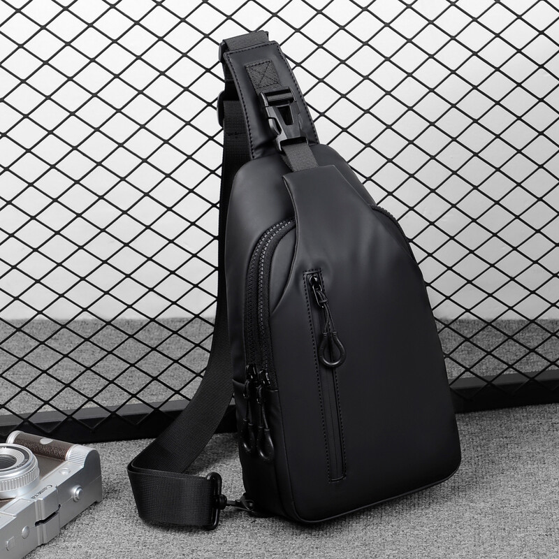 Men’s Crossbody Bag Large Capacity Zipper Front Pack Adjustable Sports Bag Gift