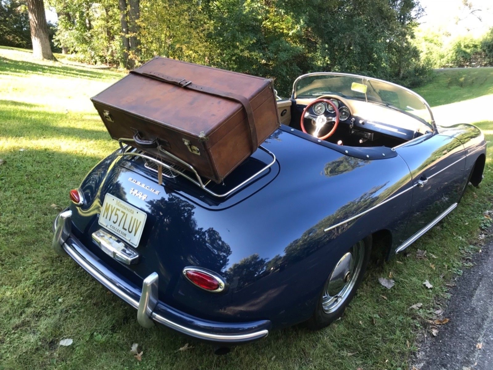 VTG BELTING SADDLE LEATHER CLEAN CAR RACK SUITCASE MIDGET 356 PORSCHE R$2337.25
