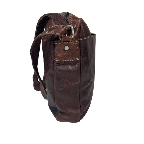 Jack Georges Buffalo Leather Large Crossbody Travel Bag Dark Brown Voyager Tote
