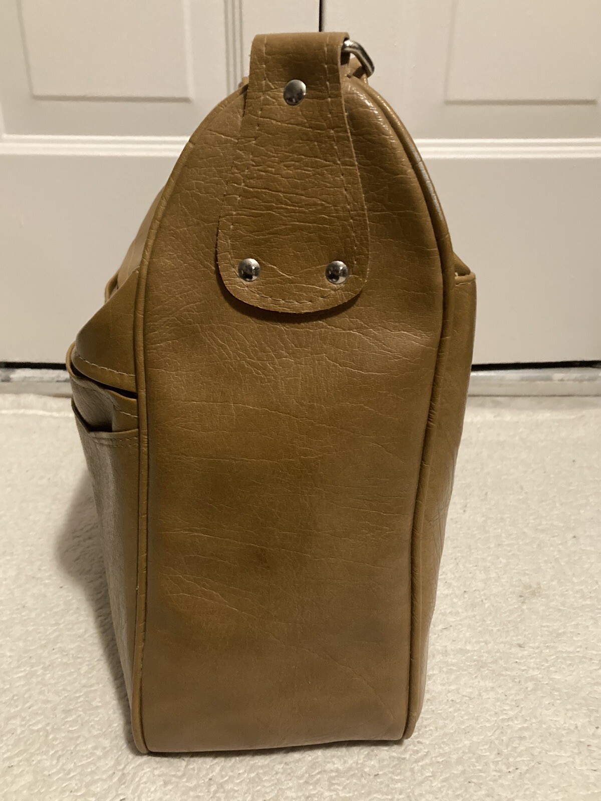 Vintage Samsonite Silhouette Brown Leather Carry-On Travel Shoulder Bag Satchel