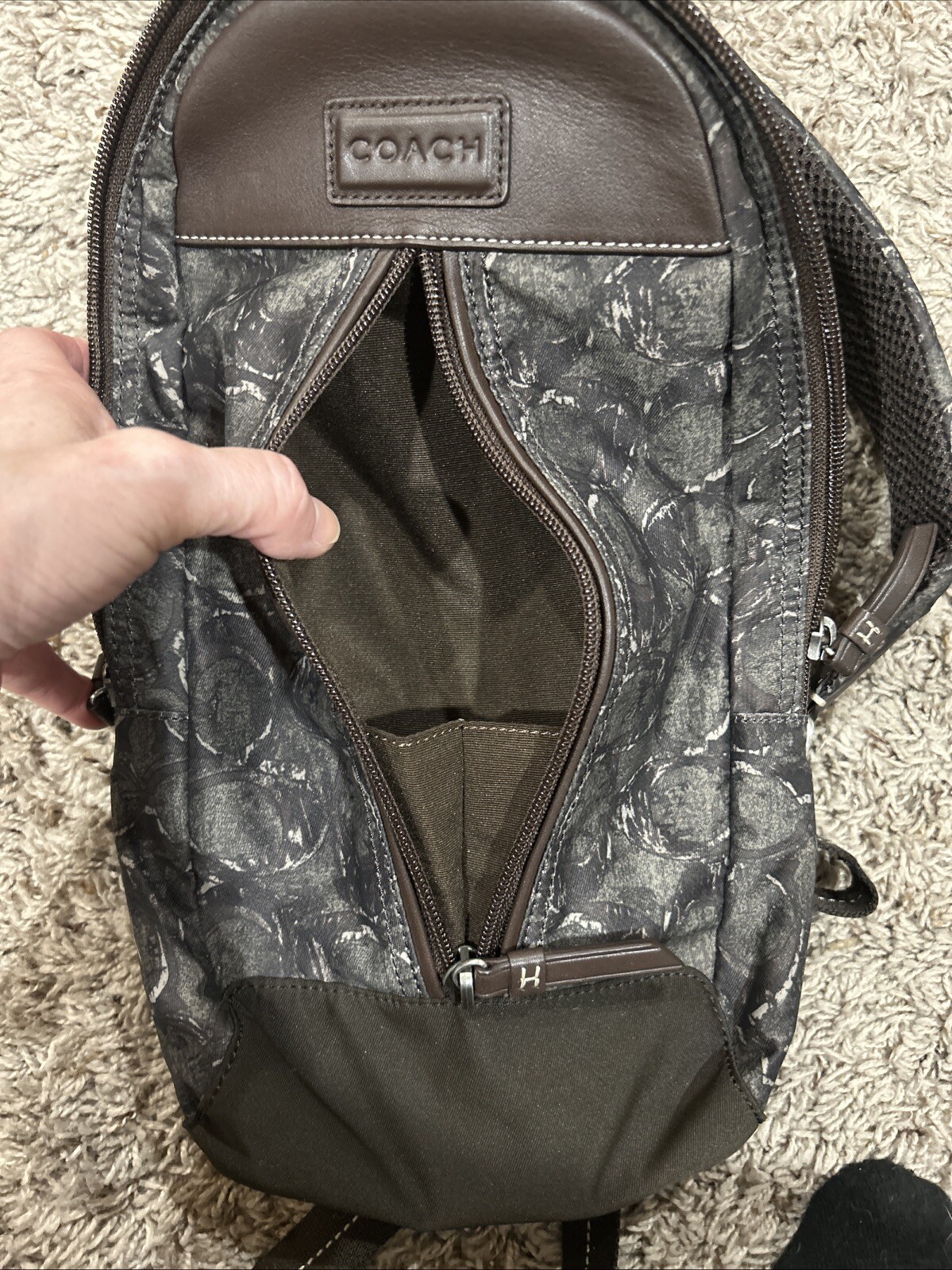 COACH Shoulder Bag Varick Nylon Sling F70692 Camo