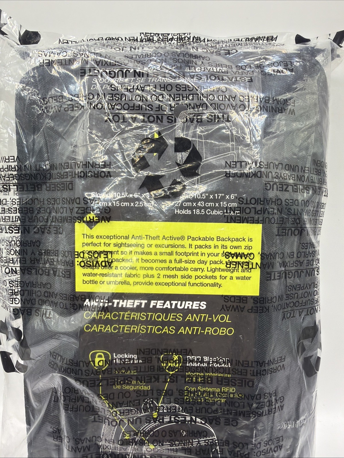 Travelon Anti-Theft Active Packable Backpack. B