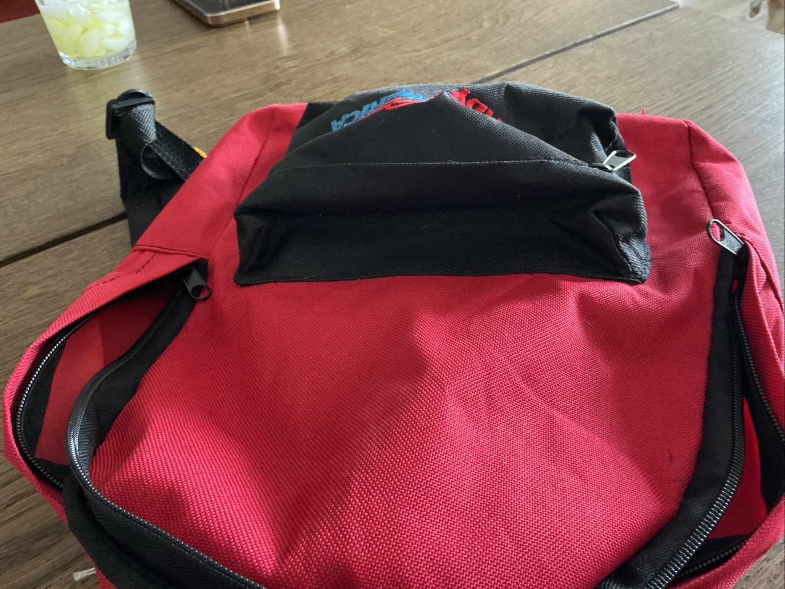 Ready America Small Red Backpack School Books Hiking Camping-12×10 In