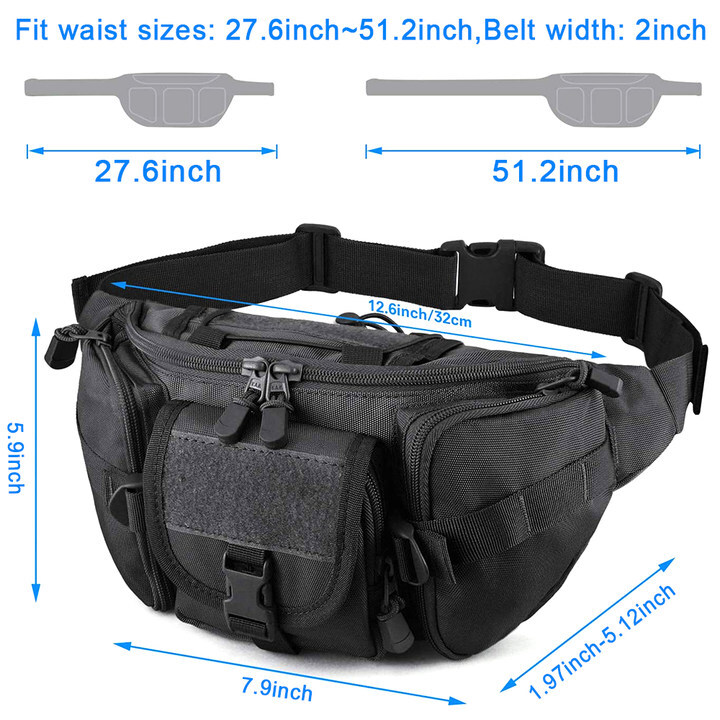 Tactical Carry Concealed Gun Holster Bag Fanny Pack Holster Pistol for Hiking