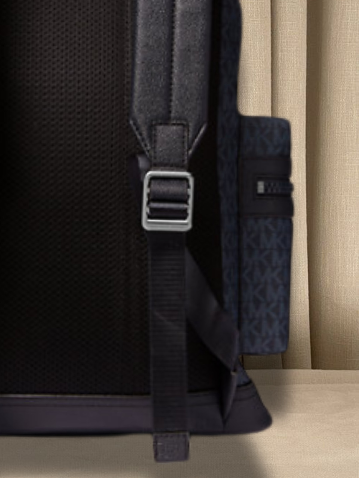 Michael Kors Cooper Men Logo Buckle Flap Zip Side Pockets Backpack Admiral Blue