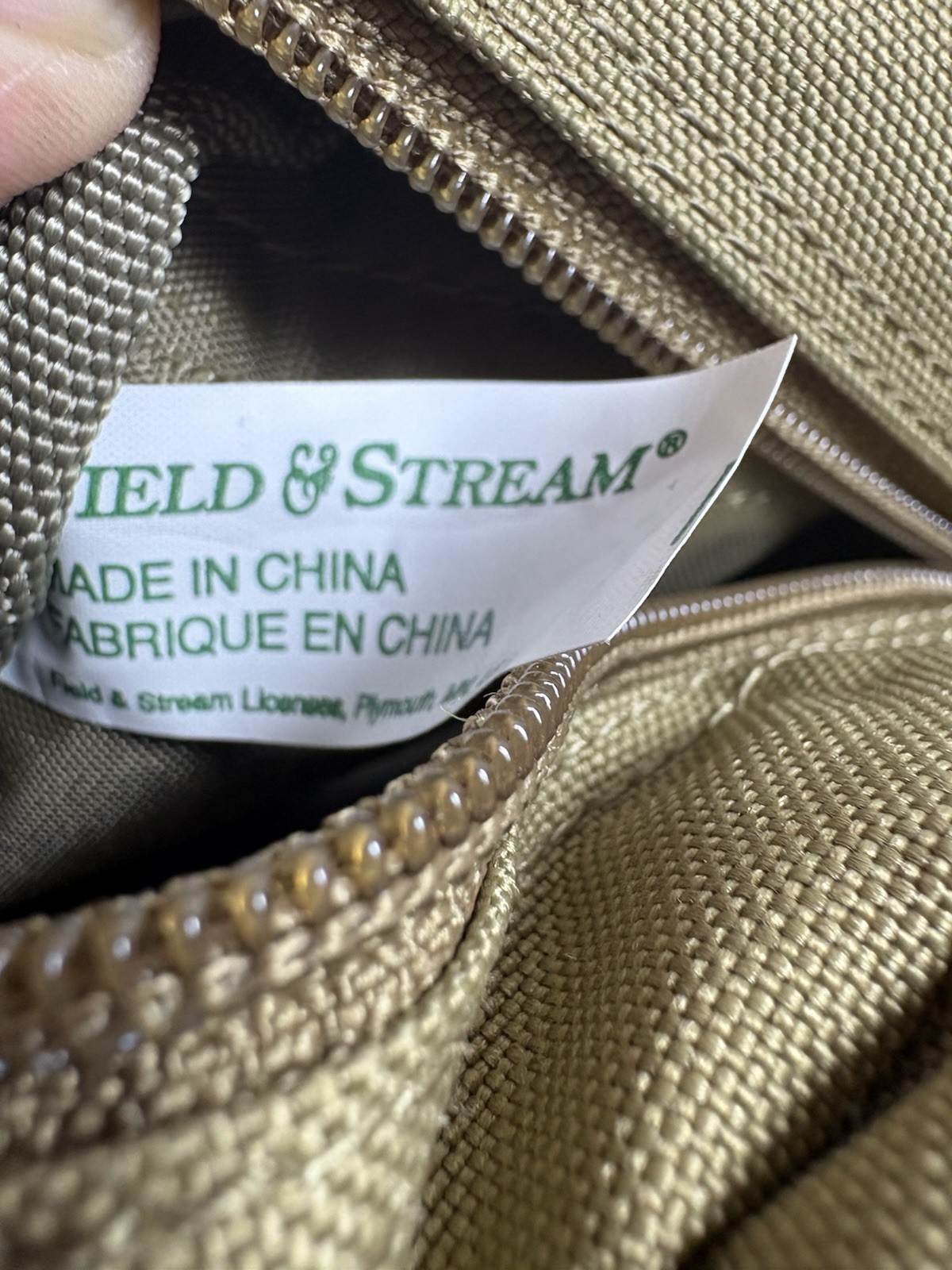 Field & Stream Khaki Canvas Crossbody Bag Utility Outdoors Travel Satchel