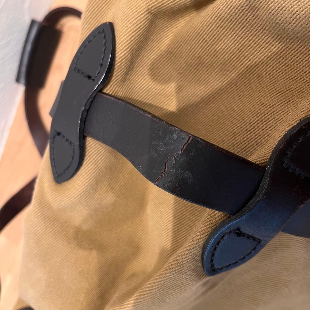 FILSON Small Duffel Bag Canvas Leather Shoulder Bag Beige Used