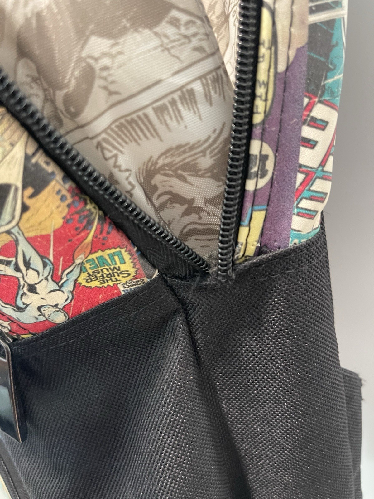 Marvel Comics X-Men Backpack With Comic Print Design Missing Zipper Pull