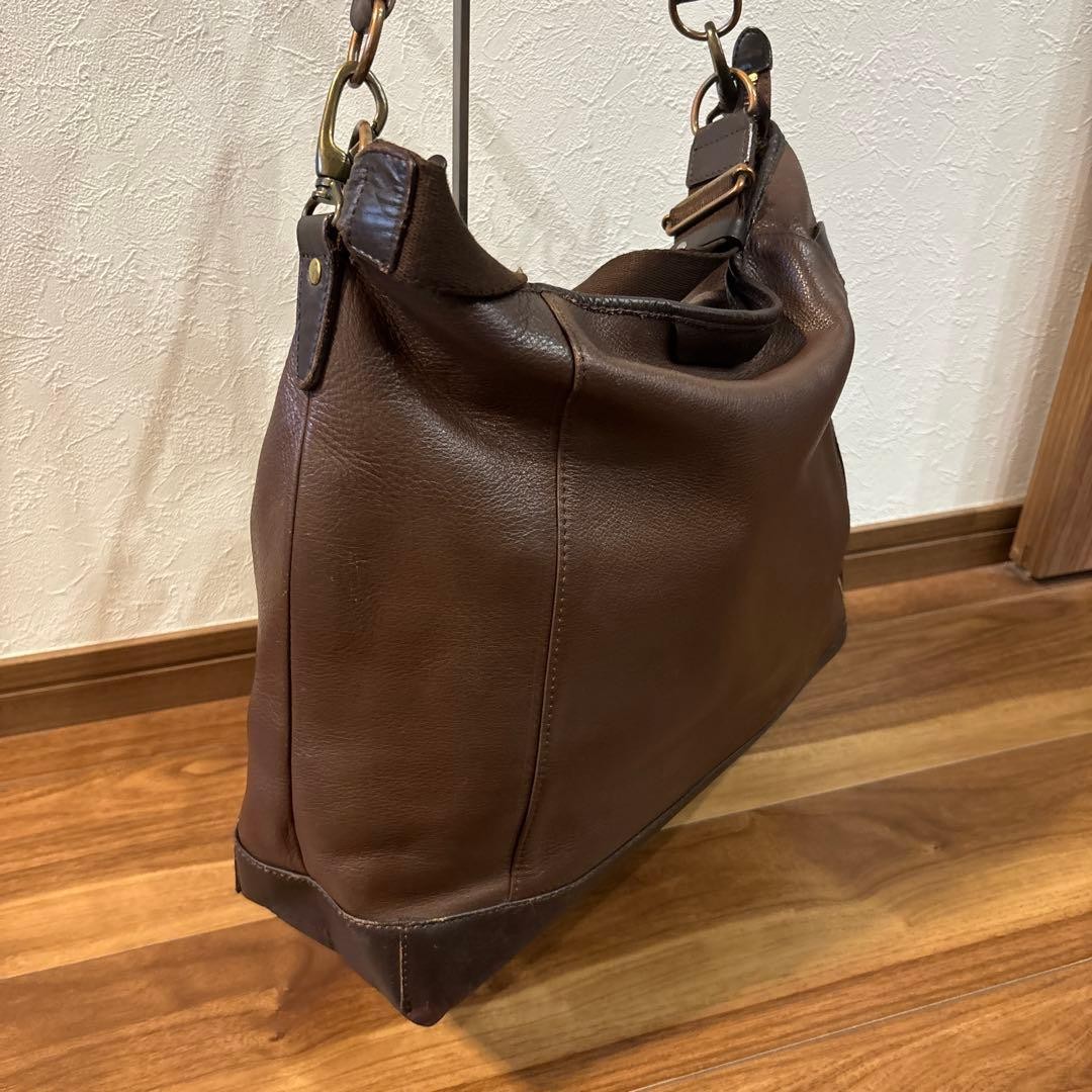 Ultima Tokyo Leather 2WAY Shoulder Bag Brown Men’s Casual Business Authentic
