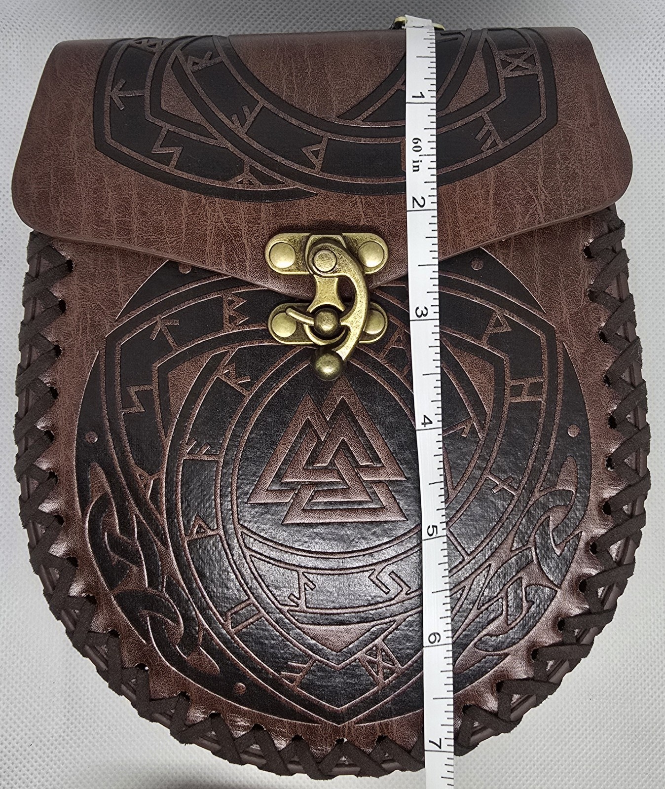 Medieval Cosplay Renaissance Viking Valknut Knight Pirate PULeather Belt Bag