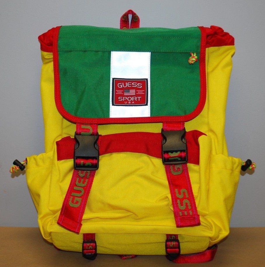 Guess Jeans USA Sport Farmers Market by Sean Wotherspoon Backpack- Green/Yellow
