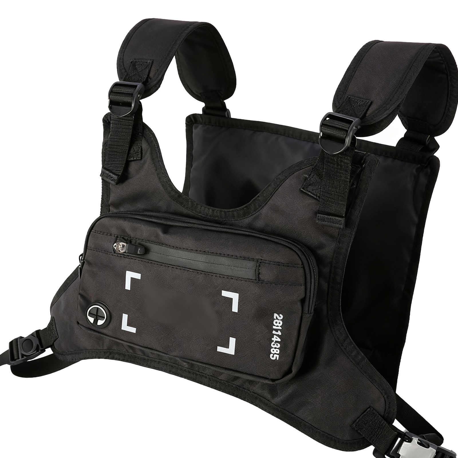 (Black)Generic Waterproof Chest Bag Lightweight Nylon Wear Resistant Chest Pack
