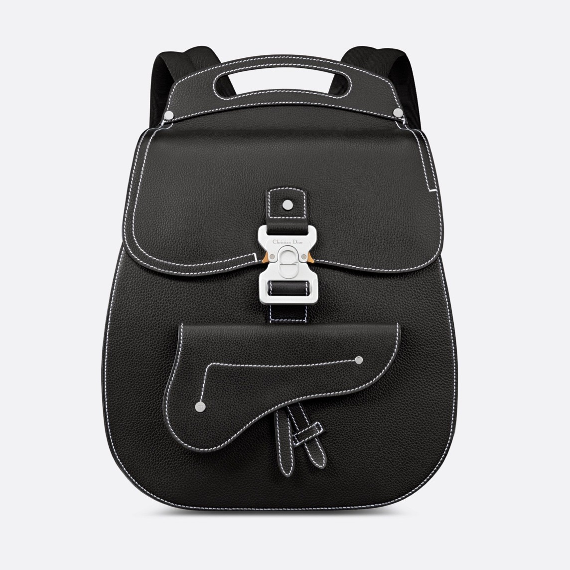 Dior Pre-Owned Authentic Gallop Black Leather Backpack 40x28x12cm