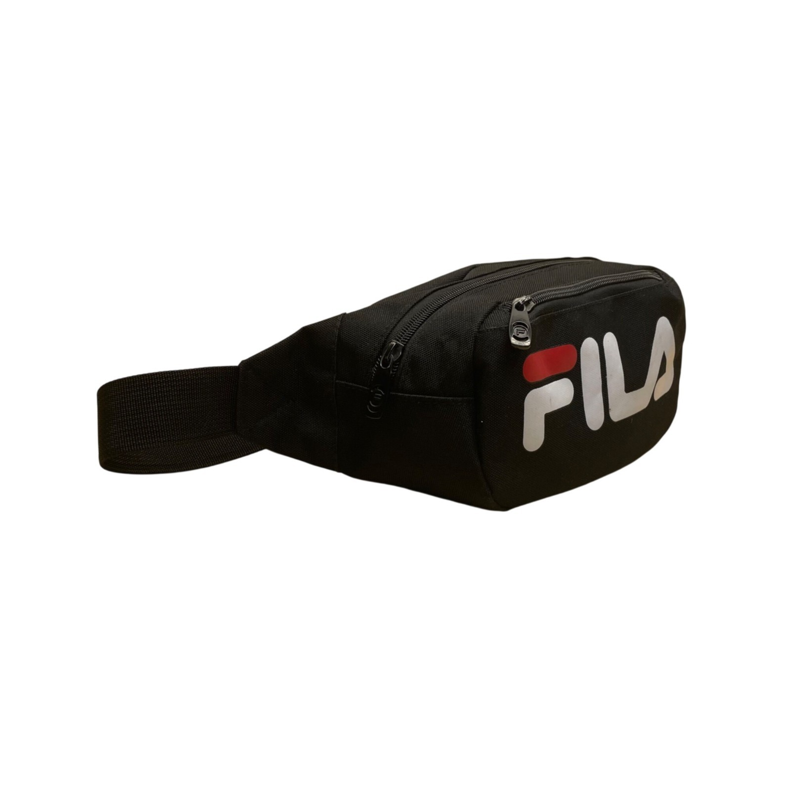 Fila Unisex Black Canvas Adjustable Strap Logo Waist Belt Bag