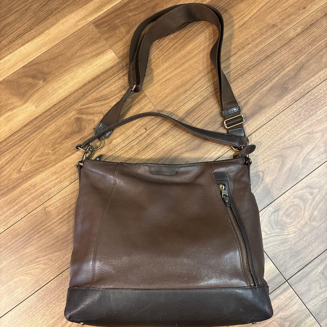 Ultima Tokyo Leather 2WAY Shoulder Bag Brown Men’s Casual Business Authentic