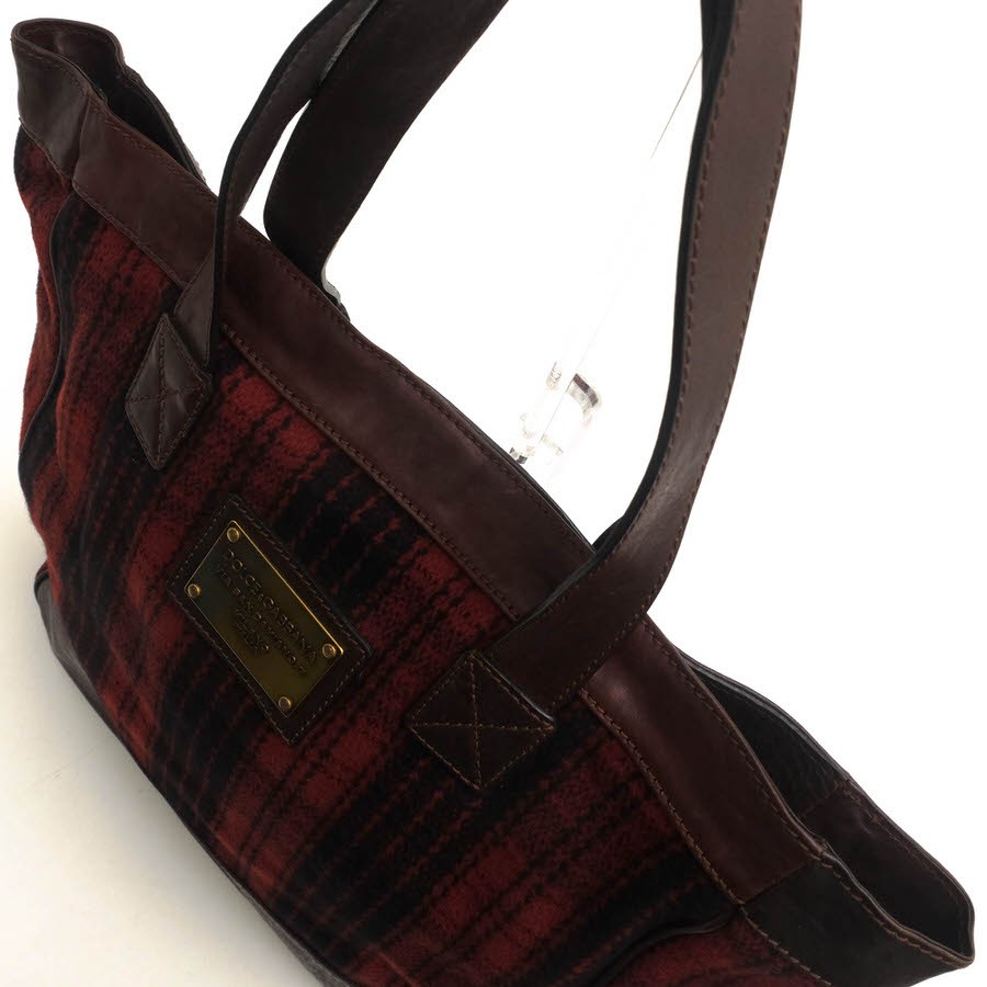 Dolce & Gabbana Tote Bag DOLCE BM0695 A9S76 SHOPPING TESSUTO CHECK1 + CUOIO