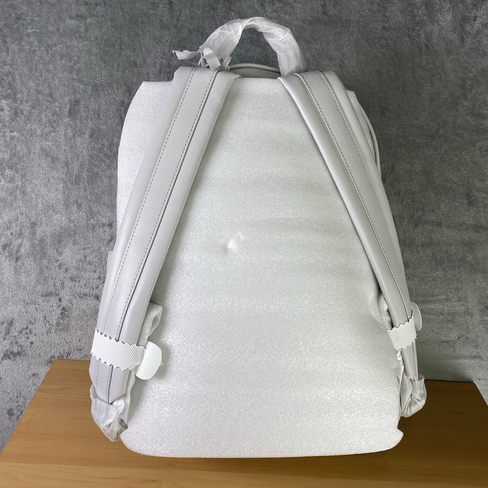 Tesla Cybertruck Elevate Backpack Grey Vegan Leather Tesla Store w/ Satin Cover